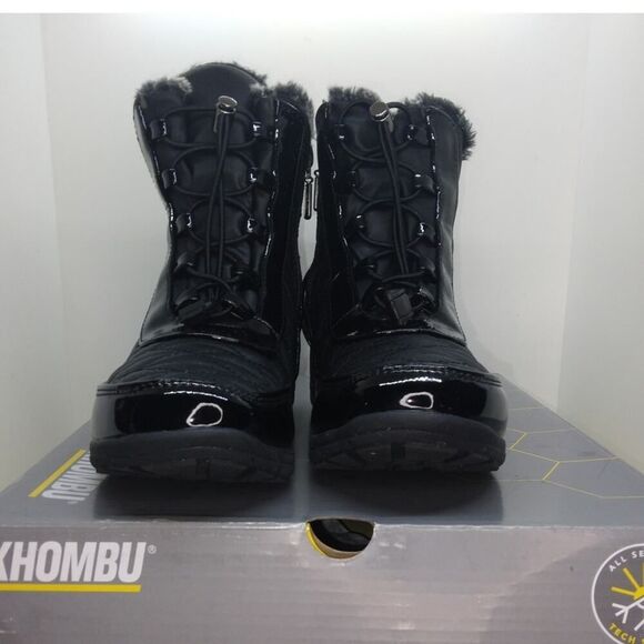 Khombu Womens NEW w/Box All Weather Waterproof, Cold Rated Black Boots - sz. 8W - Picture 3 of 7